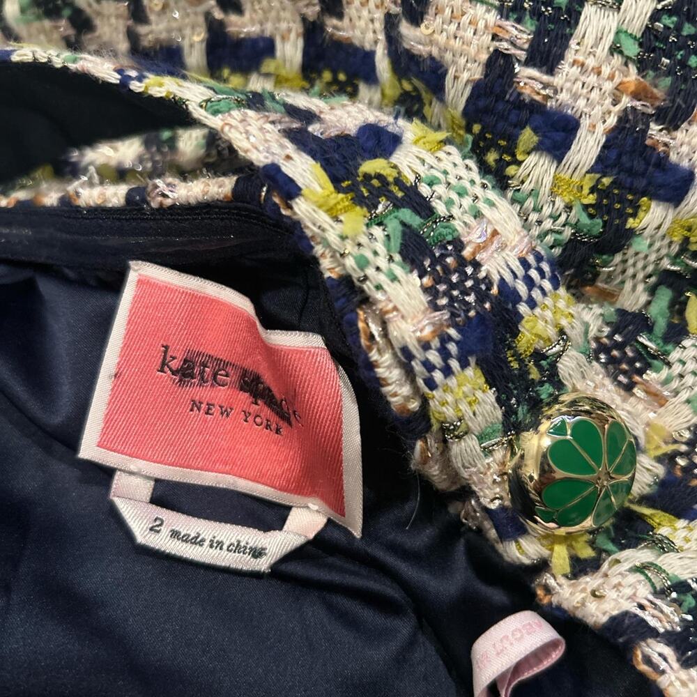 Kate spade green and blue tweed dress. Size 2 - Picture 5 of 6